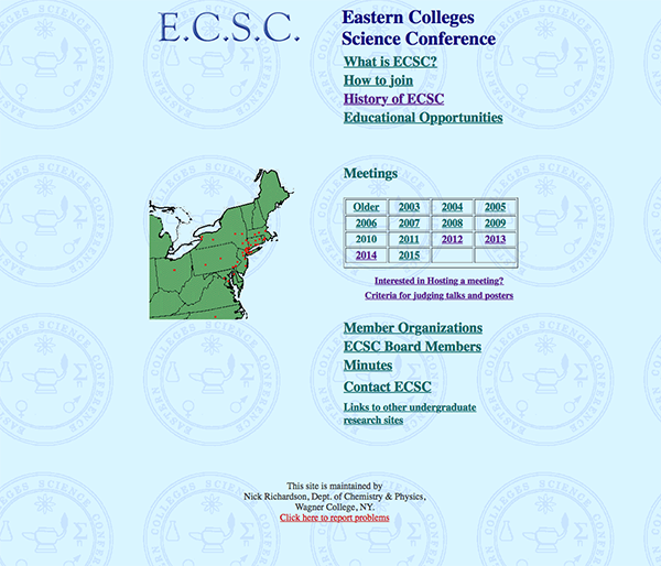 Eastern Colleges Science Conference First Website